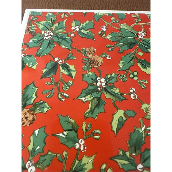 Set Of 3 Vtg Christmas Trivets Red Green Holly Berries - Picture 5 of 7